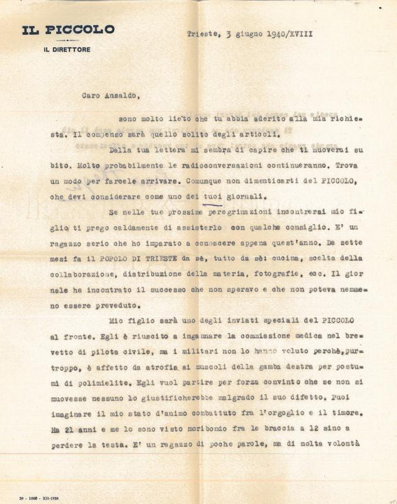 Lettera di Rino Alessi a Giovanni Ansaldo, 03-06-1940 (1)